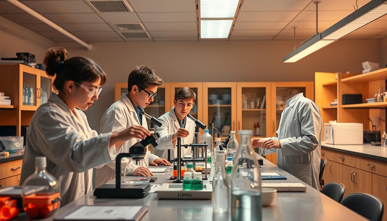 Student using learning strategies while studying